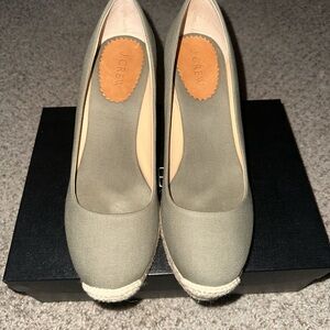 J.Crew Canvas Upper~Leather Lining~Seville Espadrille~Vintage Surplus~size 9.